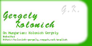 gergely kolonich business card